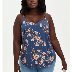 Torrid vintage indigo floral stretch Ava cami